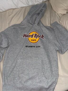Hard Rock Cafe Grey Hoodie with Yellow & Red Logo